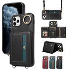 For iPhone 11 Pro Max Crossbodys Card Bag Ring Holder Leather Phone Case(Black) - 1