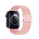 For Apple Watch SE 2023 44mm Carbon Fiber Texture Snap Buckle Nylon Watch Band(Pink) - 2