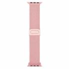 For Apple Watch SE 2023 44mm Carbon Fiber Texture Snap Buckle Nylon Watch Band(Pink) - 3