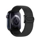 For Apple Watch SE 2023 44mm Carbon Fiber Texture Snap Buckle Nylon Watch Band(Black) - 2