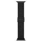 For Apple Watch SE 2023 44mm Carbon Fiber Texture Snap Buckle Nylon Watch Band(Black) - 3