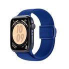 For Apple Watch SE 2023 44mm Carbon Fiber Texture Snap Buckle Nylon Watch Band(Blue) - 1