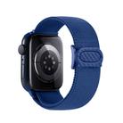 For Apple Watch SE 2023 44mm Carbon Fiber Texture Snap Buckle Nylon Watch Band(Blue) - 2