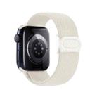 For Apple Watch SE 2023 44mm Carbon Fiber Texture Snap Buckle Nylon Watch Band(Starlight) - 2