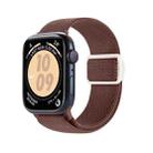 For Apple Watch SE 2023 44mm Carbon Fiber Texture Snap Buckle Nylon Watch Band(Smoke Purple) - 1