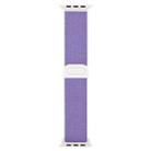 For Apple Watch SE 2023 44mm Carbon Fiber Texture Snap Buckle Nylon Watch Band(Purple) - 3