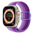 For Apple Watch Ultra 2 49mm Carbon Fiber Texture Snap Buckle Nylon Watch Band(Gradient Purple) - 1