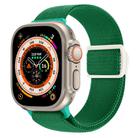 For Apple Watch Ultra 2 49mm Carbon Fiber Texture Snap Buckle Nylon Watch Band(Green) - 1