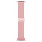 For Apple Watch Series 9 45mm Carbon Fiber Texture Snap Buckle Nylon Watch Band(Pink) - 3