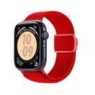 For Apple Watch Series 9 45mm Carbon Fiber Texture Snap Buckle Nylon Watch Band(Red) - 1