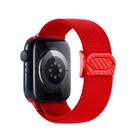 For Apple Watch Series 9 45mm Carbon Fiber Texture Snap Buckle Nylon Watch Band(Red) - 2