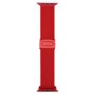 For Apple Watch Series 9 45mm Carbon Fiber Texture Snap Buckle Nylon Watch Band(Red) - 3