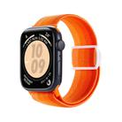 For Apple Watch Series 9 45mm Carbon Fiber Texture Snap Buckle Nylon Watch Band(Gradient Orange) - 1