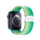 For Apple Watch Series 9 45mm Carbon Fiber Texture Snap Buckle Nylon Watch Band(Gradient Green) - 2