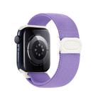 For Apple Watch Series 9 41mm Carbon Fiber Texture Snap Buckle Nylon Watch Band(Purple) - 2