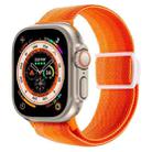 For Apple Watch Ultra 49mm Carbon Fiber Texture Snap Buckle Nylon Watch Band(Gradient Orange) - 1