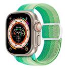 For Apple Watch Ultra 49mm Carbon Fiber Texture Snap Buckle Nylon Watch Band(Gradient Green) - 1
