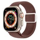 For Apple Watch Ultra 49mm Carbon Fiber Texture Snap Buckle Nylon Watch Band(Smoke Purple) - 1