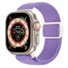 For Apple Watch Ultra 49mm Carbon Fiber Texture Snap Buckle Nylon Watch Band(Purple) - 1