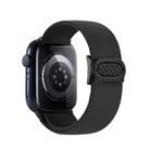 For Apple Watch SE 2022 44mm Carbon Fiber Texture Snap Buckle Nylon Watch Band(Black) - 2