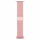For Apple Watch Series 7 41mm Carbon Fiber Texture Snap Buckle Nylon Watch Band(Pink) - 3