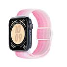 For Apple Watch Series 7 41mm Carbon Fiber Texture Snap Buckle Nylon Watch Band(Gradient Pink) - 1