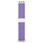 For Apple Watch Series 7 45mm Carbon Fiber Texture Snap Buckle Nylon Watch Band(Purple) - 3