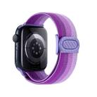 For Apple Watch SE 44mm Carbon Fiber Texture Snap Buckle Nylon Watch Band(Gradient Purple) - 2