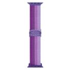 For Apple Watch SE 44mm Carbon Fiber Texture Snap Buckle Nylon Watch Band(Gradient Purple) - 3