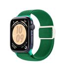 For Apple Watch SE 44mm Carbon Fiber Texture Snap Buckle Nylon Watch Band(Green) - 1