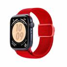 For Apple Watch Series 6 44mm Carbon Fiber Texture Snap Buckle Nylon Watch Band(Red) - 1