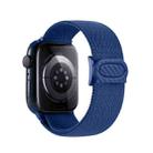 For Apple Watch Series 6 44mm Carbon Fiber Texture Snap Buckle Nylon Watch Band(Blue) - 2