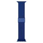 For Apple Watch Series 6 44mm Carbon Fiber Texture Snap Buckle Nylon Watch Band(Blue) - 3