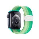 For Apple Watch Series 3 42mm Carbon Fiber Texture Snap Buckle Nylon Watch Band(Gradient Green) - 2