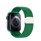 For Apple Watch Series 2 38mm Carbon Fiber Texture Snap Buckle Nylon Watch Band(Green) - 2