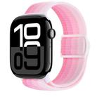 For Apple Watch Series 10 46mm Carbon Fiber Texture Snap Buckle Nylon Watch Band(Gradient Pink) - 1