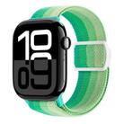 For Apple Watch Series 10 46mm Carbon Fiber Texture Snap Buckle Nylon Watch Band(Gradient Green) - 1