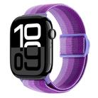 For Apple Watch Series 10 46mm Carbon Fiber Texture Snap Buckle Nylon Watch Band(Gradient Purple) - 1