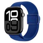 For Apple Watch Series 10 46mm Carbon Fiber Texture Snap Buckle Nylon Watch Band(Blue) - 1