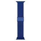 For Apple Watch Series 10 46mm Carbon Fiber Texture Snap Buckle Nylon Watch Band(Blue) - 3