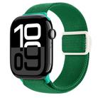 For Apple Watch Series 10 46mm Carbon Fiber Texture Snap Buckle Nylon Watch Band(Green) - 1