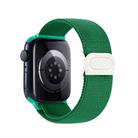 For Apple Watch Series 10 46mm Carbon Fiber Texture Snap Buckle Nylon Watch Band(Green) - 2