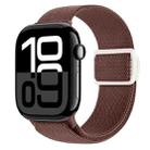 For Apple Watch Series 10 46mm Carbon Fiber Texture Snap Buckle Nylon Watch Band(Smoke Purple) - 1