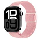 For Apple Watch Series 10 42mm Carbon Fiber Texture Snap Buckle Nylon Watch Band(Pink) - 1