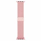 For Apple Watch Series 10 42mm Carbon Fiber Texture Snap Buckle Nylon Watch Band(Pink) - 3