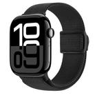 For Apple Watch Series 10 42mm Carbon Fiber Texture Snap Buckle Nylon Watch Band(Black) - 1