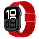 For Apple Watch Series 10 42mm Carbon Fiber Texture Snap Buckle Nylon Watch Band(Red) - 1