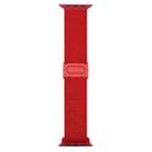 For Apple Watch Series 10 42mm Carbon Fiber Texture Snap Buckle Nylon Watch Band(Red) - 3