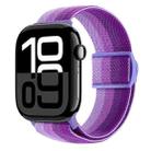 For Apple Watch Series 10 42mm Carbon Fiber Texture Snap Buckle Nylon Watch Band(Gradient Purple) - 1