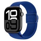 For Apple Watch Series 10 42mm Carbon Fiber Texture Snap Buckle Nylon Watch Band(Blue) - 1